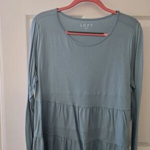 LOFT Women's Blue Long Sleeve Top
